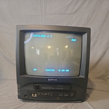 Emerson EWC1301 13" CRT TV VCR Combo Retro Gaming Television Turns on off