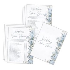 Bridal Shower Game, Blue Floral Bachelorette Engagement Party Wedding Shoe Game