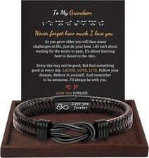 Handmade Infinity Bracelet Grandson Gift Braided Love You Forever from Grandma