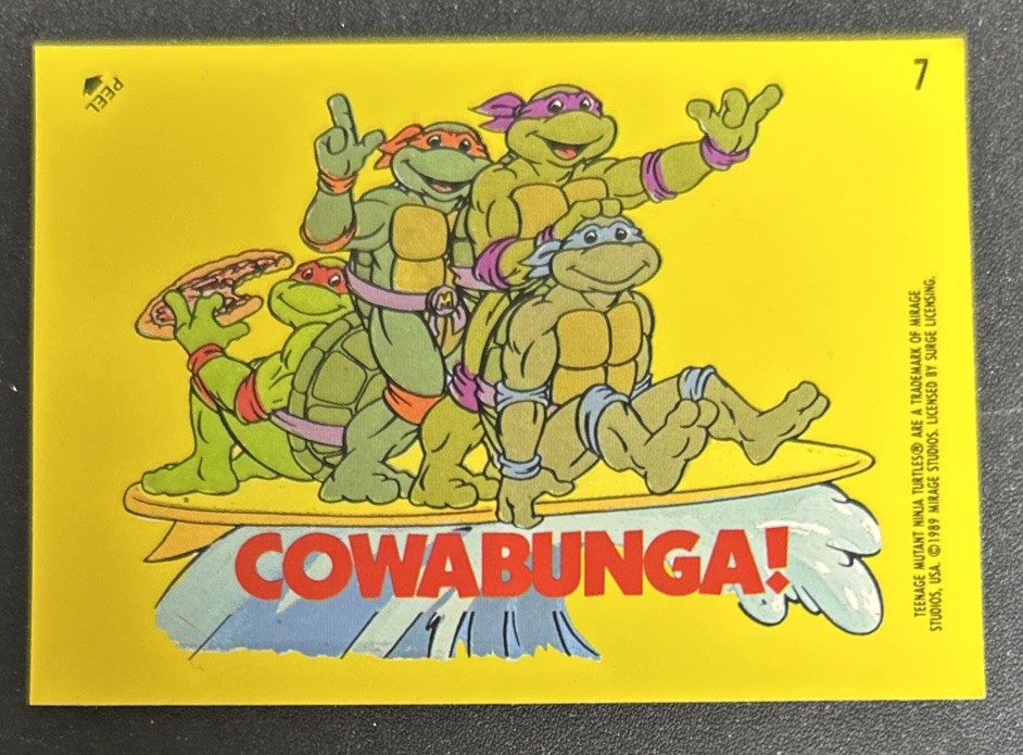 1989 Topps Teenage Mutant Ninja Turtles TMNT Sticker Cowabunga #7