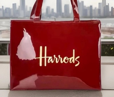 HARRODS LONDON Large Red Tote Bag, New