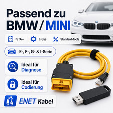 BMW DIAGNOSE SET mit ENET OBD2 Kabel + USB STICK f�r E/F/G/I Modelle 2026 ISTA+
