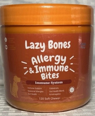 Lazy Bones Allergy & Immunity Bites. 120 Chews Lamb Flavor  2 FOR  19.95 