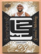 2008 Upper Deck Premier LeBron James Premier Stitching’s Patch Card #’d 50