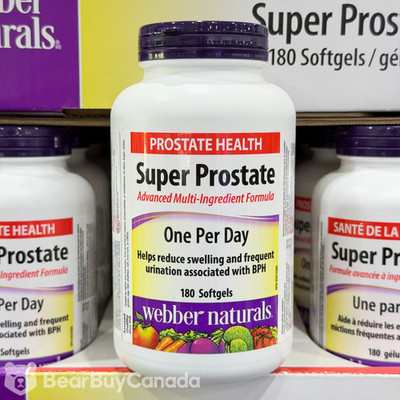 Webber Naturals Super Prostate One Per Day 180 Softgels BPH Support Exp:11/2028