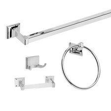 Design House 534628 Millbridge 4-Piece Bathroom Accessory Kit, Polished Chrome