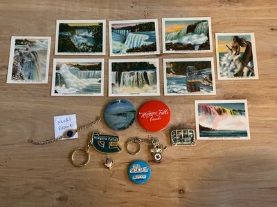 Niagara Falls Pinback Pin Button Badge Fob Keychain Picture Card Junk Drawer Lot