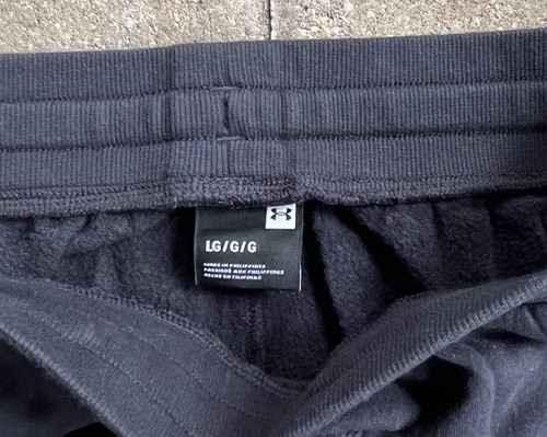 Pantalones deportivos Under Armour para hombre grandes L rivales de lana pierna cónica negros - Imagen 3 de 3