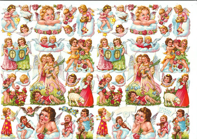 XL  Oblate Scraps die cut Engel Angel Illert Großbogen Astrada 40351 Lamm 28,5cm