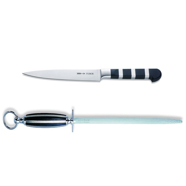 Fr. Dick 1905 Tranchier-Bratenmesser 15 Cm & Runder Wetzstahl 25 Cm Standardzug-image