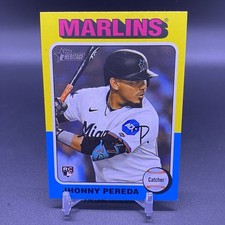 SP! 🚨2024 Topps Heritage High Jhonny Pereda RC Miami Marlins Rookie #719