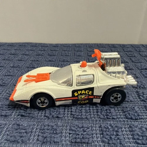 Vintage Hot Wheels 1977 Blackwall White Science Friction Space Cop Car Hong Kong