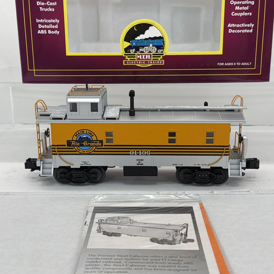MTH Premier 20-91048 Denver Rio Grande Steel Caboose #01406 O Gauge New DRG&W - Image 2 of 4