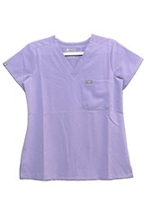 FIGS Scrub Top Womens XXS Purple Catarina V Neck One Pocket Short Sleeve Nurse