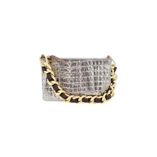 CLARE V. Wallet Clutch with Tabs Metallic Cro...