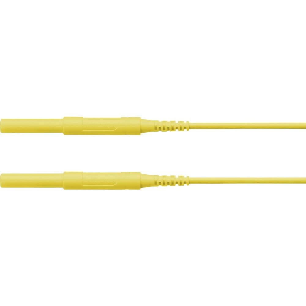 Cordon de mesure de sécurité 4mm Schützinger jaune de 100cm pour multimètre