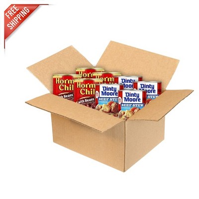 Hearty DINTY MOORE Beef Stew & Beans Variety Pack - Shelf Stable, 8 x 15 oz Cans