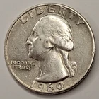 1960 D Washington 90% Silver Quarter Circulated Condition US 25c - 03