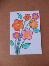 ACEO Original Acrylic Painting Landscape Miniature Art Card Scenery Flowers 31