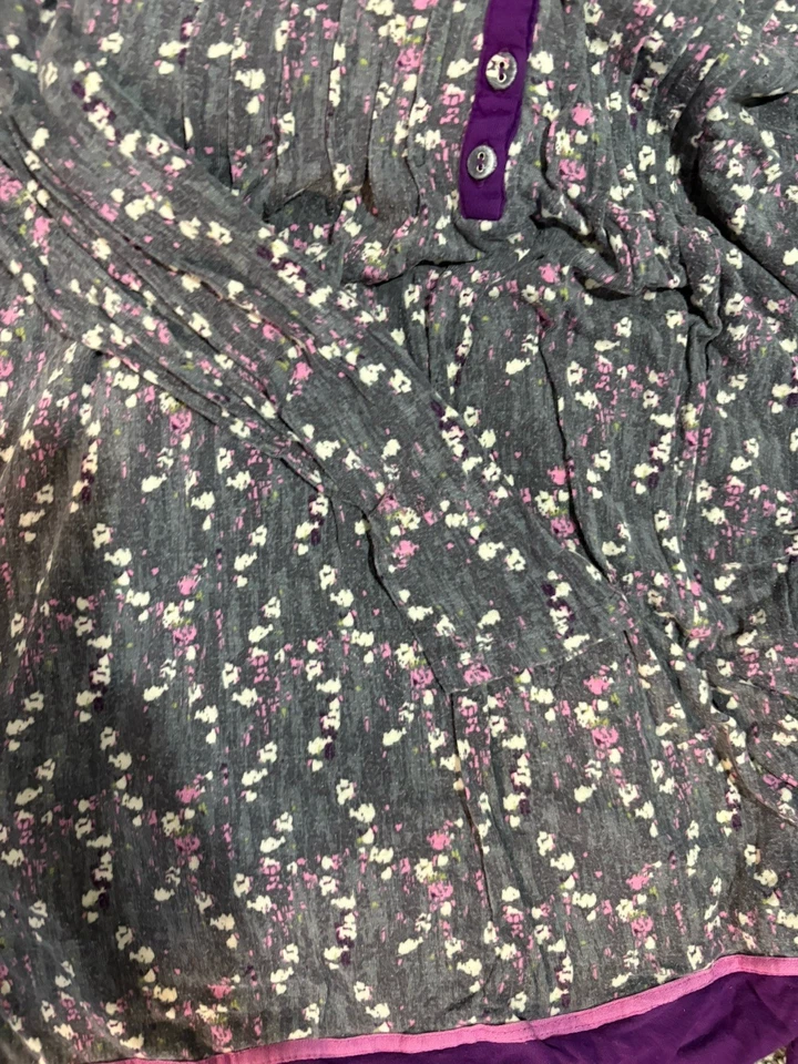 Conjunto de pijama Ellen Tracy para mujer L gris, rosa, blanco, púrpura conjunto de 2 piezas pantalones Foto 4 de 4