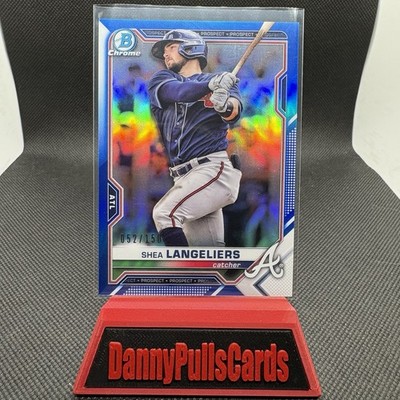 2021 Bowman Chrome Shea Langeliers Blue Silver Holo /150 #BCP-28 Braves