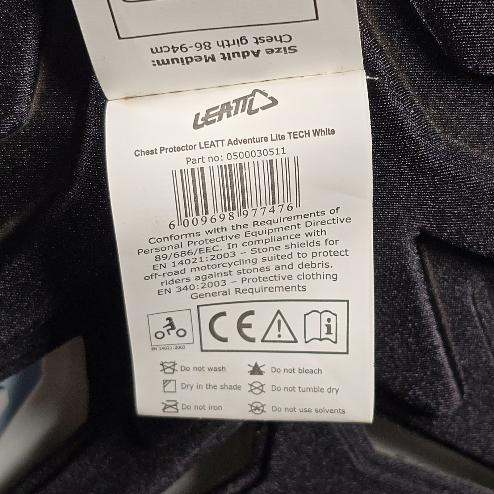 LEATT Adventure Lite TECH Medium Chest Protector Pro Armour Motorcross Dirtbike