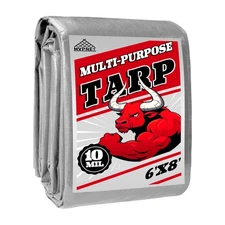 Tarp Heavy Duty 6x8ft Waterproof Tarps,10mil Uv Resistant,Multipurpose Silver...