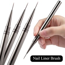 6/9/12/15/18mm Nail Liner Brush Metal Handle Stripe Drawing Pen UV Gel Polish