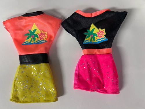 Vintage 1993 Glitter Hair Barbie Doll Dress 2 Version Replacement Outfits