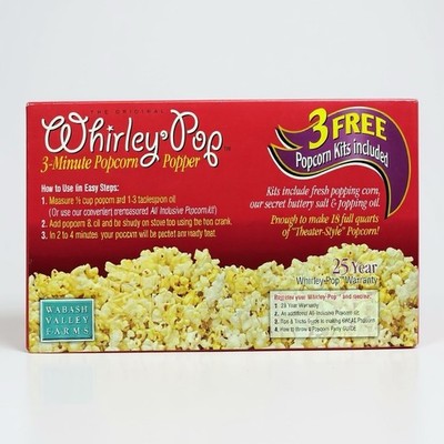 Whirly Pop 3 Minute Popcorn Popper Wabash Valley Farms New w/ Popping Corn