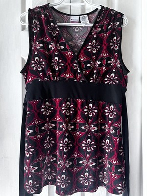 No Boundaries Red Lava Lamp Print Empire Waist Sleeveless Top #2