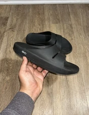 EXC! Oofos OOahh Black Sport Comfort Recovery Slip-On Slide Sandals Women's 8