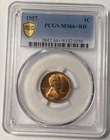 1957 P Lincoln Wheat Cent PCGS MS66+RD $1650 in 67