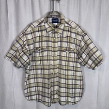 Wrangler Men  s XXL Western Pearl Snap Plaid Short Sleeve Vintage Shirt
