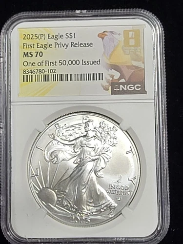 2025 P Silver Eagle Privy 1st Release NGC MS 70 1st of 50000 NICE GANG 8TH ERA