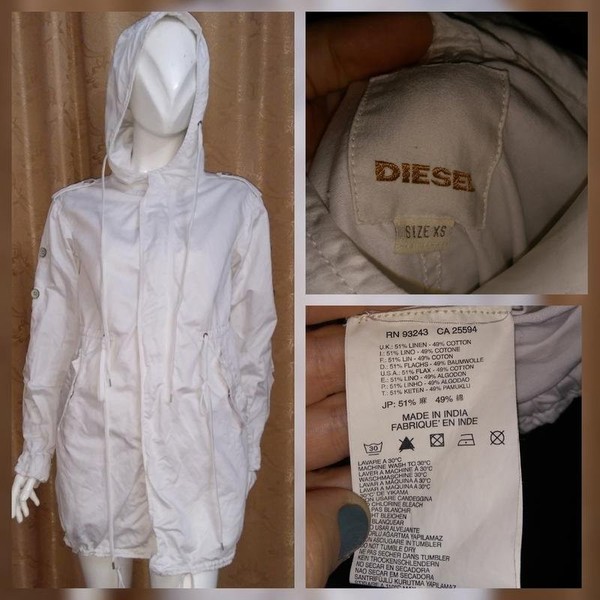 Men Diesel Parka White 34 / XS / 42