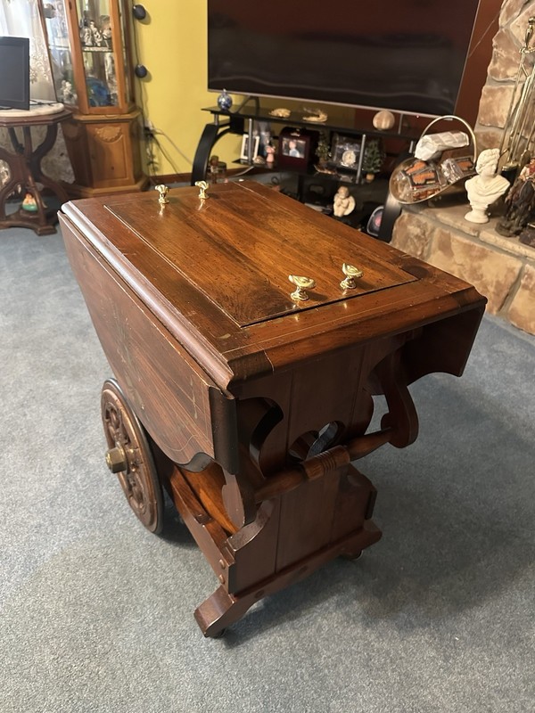 VTG Drop Leaf's Tea/wine Serving Cart with Mirror and Tray Delivery up to 50 ml
