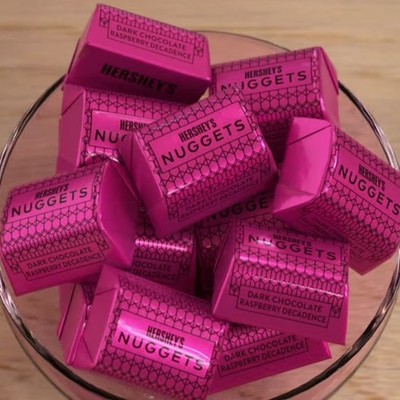 HERSHEY'S DARK CHOCOLATE NUGGETS RASPBERRY DECADENCE, IN POUNDS BAG BULK VALUE!!