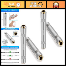 1/4" TRS TS Female Coupler Gold-Plated Adapter Joiner 4 Pack for Guitar Speaker