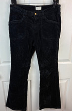Pilcro Anthropologie Corduroy Flare Pants High Rise Black Size 30 Women's