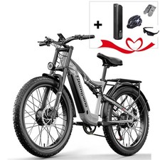 Dual Motor 2000W Electric Bike 26" Fat Tyre 48V 17.5Ah with 2 Batteries Gift
