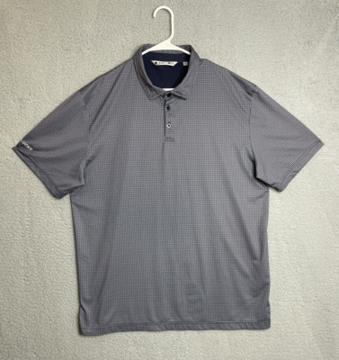Black Clover Live Lucky Golf Polo Shirt Mens XXL Blue Geometric Preppy