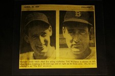 RARE Ted Williams 1959 Newspaper Photo w/ 1939 Rookie Pix Old Boston Red Sox