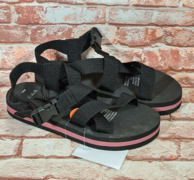 BNWT Older Girls Sz 1 SNR Anko Brand Casual Black Sandals Buckle Shoes