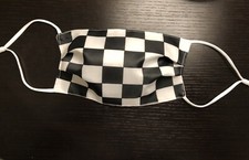 2 Pack Checkered Flag Face Mask Adjustable Racing Car BUY ONE GET ONE FREE