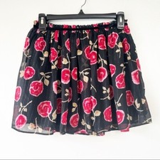 Kate spade girls metallic floral print pleated chiffon skirt 12Y