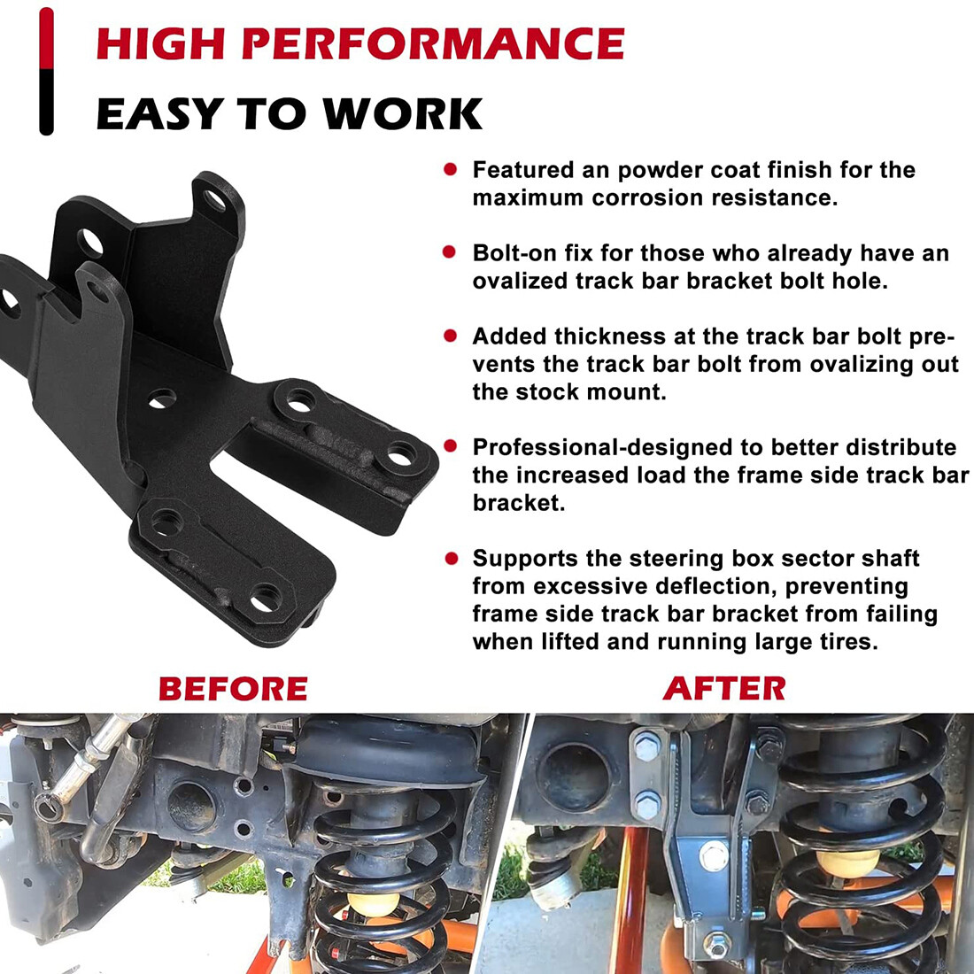 886901 Front Track Bar & Sector Shaft Brace For Jeep Wrangler JL