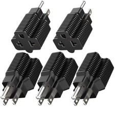  5Pack 4 in1 Household AC Plug to 20 Amp T Blade Adapter,5-15P to 5-20R6-15R/20R