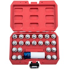 23pcs Anti-theft Wheel Lock Lug Nuts Key Socket Set Remover Tool Kit For VW Audi
