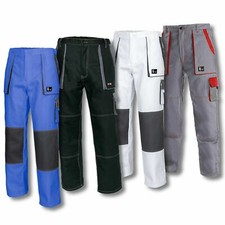 Men Work Trousers Pants Painters Decorators White NEW Black Blue Cotton Lux&J.